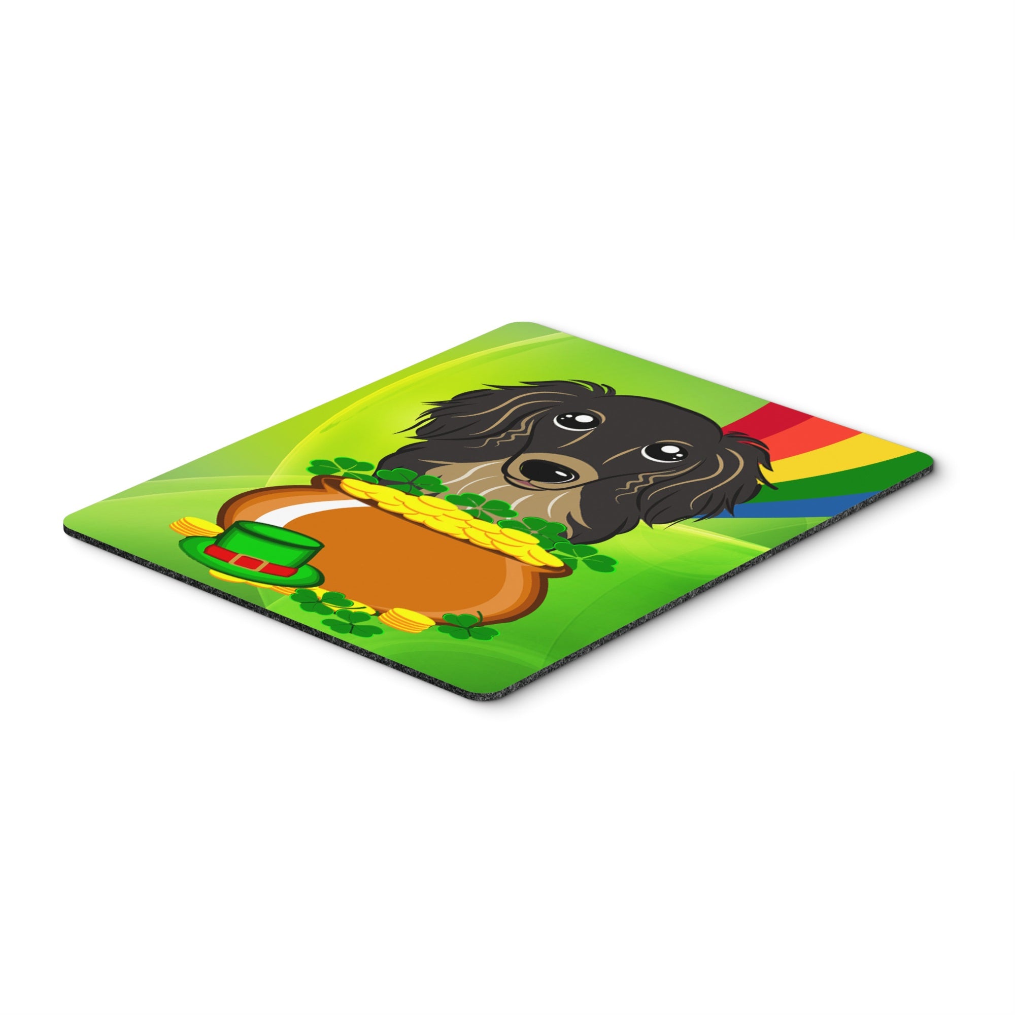 Caroline'S Treasures Longhair Black & Tan Dachshund St. Patrick'S Day Mouse/Hot Pad Or Trivet (Bb1957Mp)