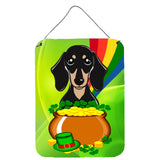 Caroline'S Treasures Smooth Black And Tan Dachshund St. Patrick'S Day Wall Or Door Hanging Prints Bb1959Ds1216, 16Hx12W, Multi