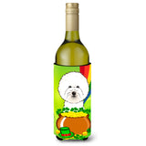 Caroline'S Treasures Bb1961Literk Bichon Frise St. Patrick'S Day Wine Bottle Hugger Koozie, 750Ml, Multicolor