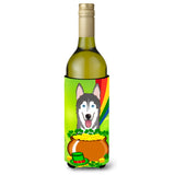 Caroline'S Treasures Bb1962Literk Alaskan Malamute St. Patrick'S Day Wine Bottle Hugger Koozie, 750Ml, Multicolor