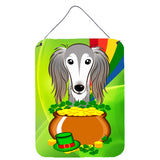 Caroline'S Treasures Saluki St. Patrick'S Day Wall Or Door Hanging Prints Bb1973Ds1216, 16Hx12W, Multicolor