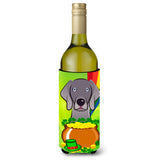 Caroline'S Treasures Bb1975Literk Weimaraner St. Patrick'S Day Wine Bottle Hugger Cold-Beverage-Koozies, 750Ml, Multicolor
