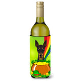 Caroline'S Treasures Bb1984Literk Min Pin St. Patrick'S Day Wine Bottle Hugger Koozie, 750Ml, Multicolor
