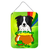Caroline'S Treasures Border Collie St. Patrick'S Day Wall Or Door Hanging Prints Bb1985Ds1216, 16Hx12W, Multicolor