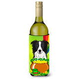 Caroline'S Treasures Bb1985Literk Border Collie St. Patrick'S Day Wine Bottle Hugger Koozie, 750Ml, Multicolor
