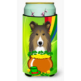 Caroline'S Treasures Bb1986Tbc Sheltie St. Patrick'S Day Tall Boy Hugger Koozie, Multicolor