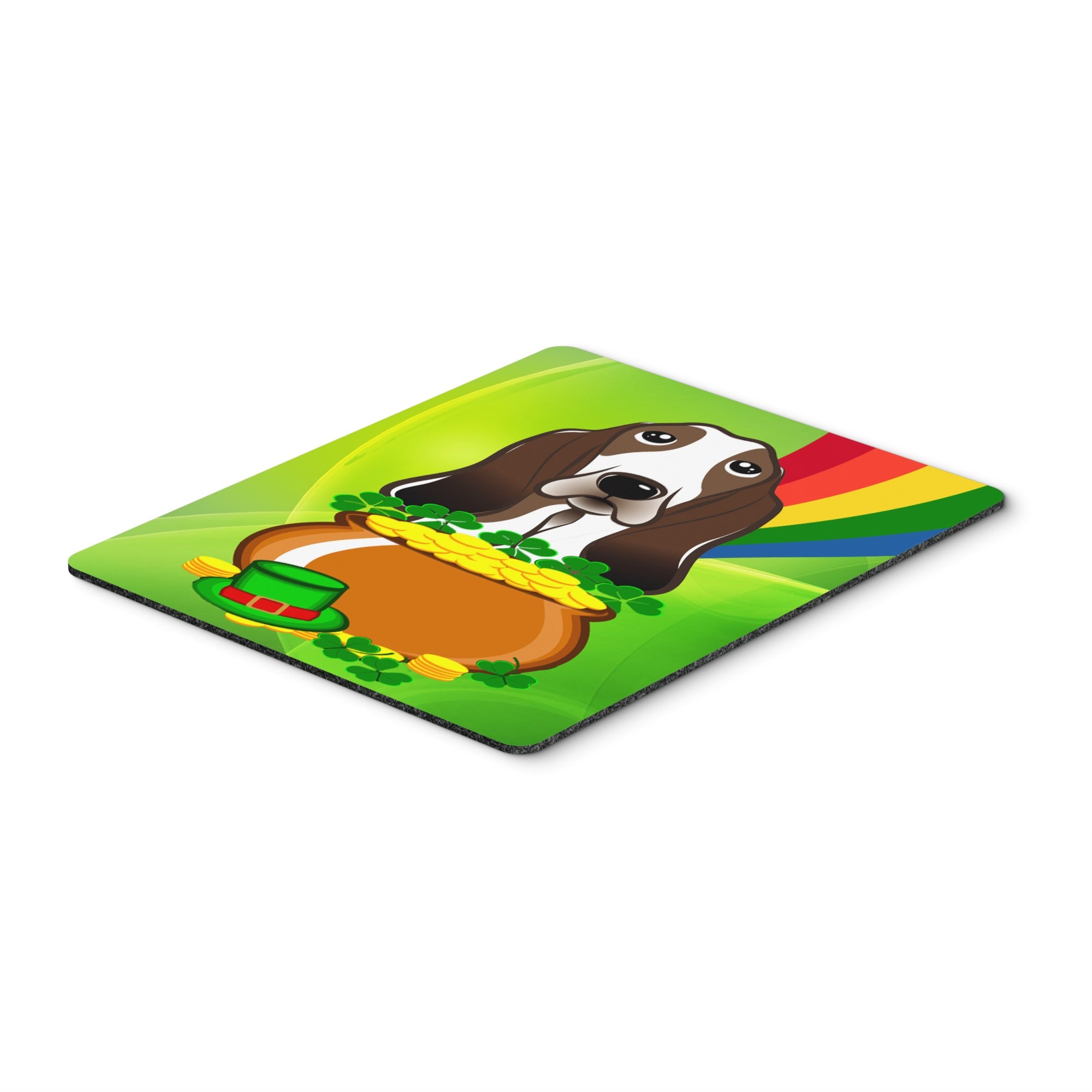 Caroline'S Treasures Basset Hound St. Patrick'S Day Mouse Pad, Hot Pad Or Trivet, Multicolor (Bb1987Mp)