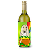 Caroline'S Treasures Bb1988Literk Afghan Hound St. Patrick'S Day Wine Bottle Hugger Koozie, 750Ml, Multicolor