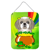 Caroline'S Treasures Gray Silver Shih Tzu St. Patrick'S Day Wall Or Door Hanging Prints Bb1994Ds1216, 16Hx12W, Multicolor