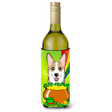 Caroline'S Treasures Bb1997Literk Sable Corgi St. Patrick'S Day Wine Bottle Hugger Koozie, 750Ml, Multicolor