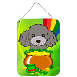 Caroline'S Treasures Silver Gray Poodle St. Patrick'S Day Wall Or Door Hanging Prints Bb2003Ds1216, 16Hx12W, Multicolor