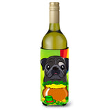Caroline'S Treasures Bb2007Literk Black Pug St. Patrick'S Day Wine Bottle Hugger Koozie, 750Ml, Multicolor