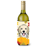 Caroline'S Treasures Bb2011Literk Golden Retriever Thanksgiving Wine Bottle Hugger Koozie, 750Ml, Multicolor