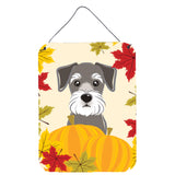 Caroline'S Treasures Schnauzer Thanksgiving Wall Or Door Hanging Prints Bb2012Ds1216, 16Hx12W, Multicolor