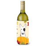 Caroline'S Treasures Bb2015Literk Bull Terrier Thanksgiving Wine Bottle Hugger Koozie, 750Ml, Multicolor