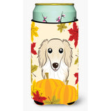 Caroline'S Treasures Bb2018Tbc Longhair Crme Dachshund Thanksgiving Tall Boy Hugger Koozie, Multicolor