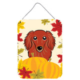 Caroline'S Treasures Longhair Red Dachshund Thanksgiving Wall Or Door Hanging Prints Bb2020Ds1216, 16Hx12W, Multicolor