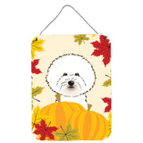 Caroline'S Treasures Bichon Frise Thanksgiving Wall Or Door Hanging Prints Bb2023Ds1216, 16Hx12W, Multicolor