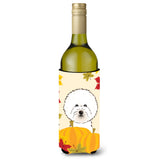 Caroline'S Treasures Bb2023Literk Bichon Frise Thanksgiving Wine Bottle Hugger Koozie, 750Ml, Multicolor