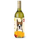 Caroline'S Treasures Bb2029Literk Boxer Thanksgiving Wine Bottle Hugger Koozie, 750Ml, Multicolor