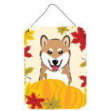 Caroline'S Treasures Shiba Inu Thanksgiving Wall Or Door Hanging Prints Bb2031Ds1216, 16Hx12W, Multicolor