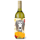 Caroline'S Treasures Bb2035Literk Saluki Thanksgiving Wine Bottle Hugger Koozie, 750Ml, Multicolor