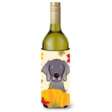 Caroline'S Treasures Bb2037Literk Weimaraner Thanksgiving Wine Bottle Hugger Koozie, 750Ml, Multicolor
