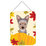 Caroline'S Treasures Yorkie Puppy Thanksgiving Wall Or Door Hanging Prints Bb2038Ds1216, 16Hx12W, Multicolor