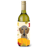 Caroline'S Treasures Bb2039Literk Wirehaired Dachshund Thanksgiving Wine Bottle Hugger Koozie, 750Ml, Multicolor