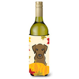 Caroline'S Treasures Bb2040Literk Chocolate Labrador Thanksgiving Wine Bottle Hugger Koozie, 750Ml, Multicolor