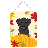 Caroline'S Treasures Black Labrador Thanksgiving Wall Or Door Hanging Prints Bb2041Ds1216, 16Hx12W, Multicolor