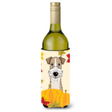 Caroline'S Treasures Bb2053Literk Wire Haired Fox Terrier Thanksgiving Wine Bottle Hugger Koozie, 750Ml, Multicolor