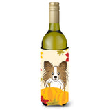 Caroline'S Treasures Bb2054Literk Papillion Thanksgiving Wine Bottle Hugger Koozie, 750Ml, Multicolor