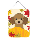 Caroline'S Treasures Chocolate Brown Poodle Thanksgiving Wall Or Door Hanging Prints Bb2062Ds1216, 16Hx12W, Multicolor