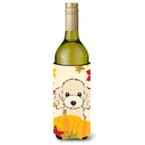 Caroline'S Treasures Bb2064Literk Buff Poodle Thanksgiving Wine Bottle Hugger Koozie, 750Ml, Multicolor