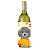 Caroline'S Treasures Bb2065Literk Silver Gray Poodle Thanksgiving Wine Bottle Hugger Koozie, 750Ml, Multicolor