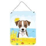 Caroline'S Treasures Jack Russell Terrier Summer Beach Wall Or Door Hanging Prints Bb2070Ds1216, 16Hx12W, Multicolor