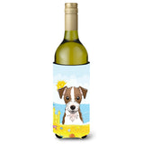 Caroline'S Treasures Bb2070Literk Jack Russell Terrier Summer Beach Wine Bottle Hugger Koozie, 750Ml, Multicolor