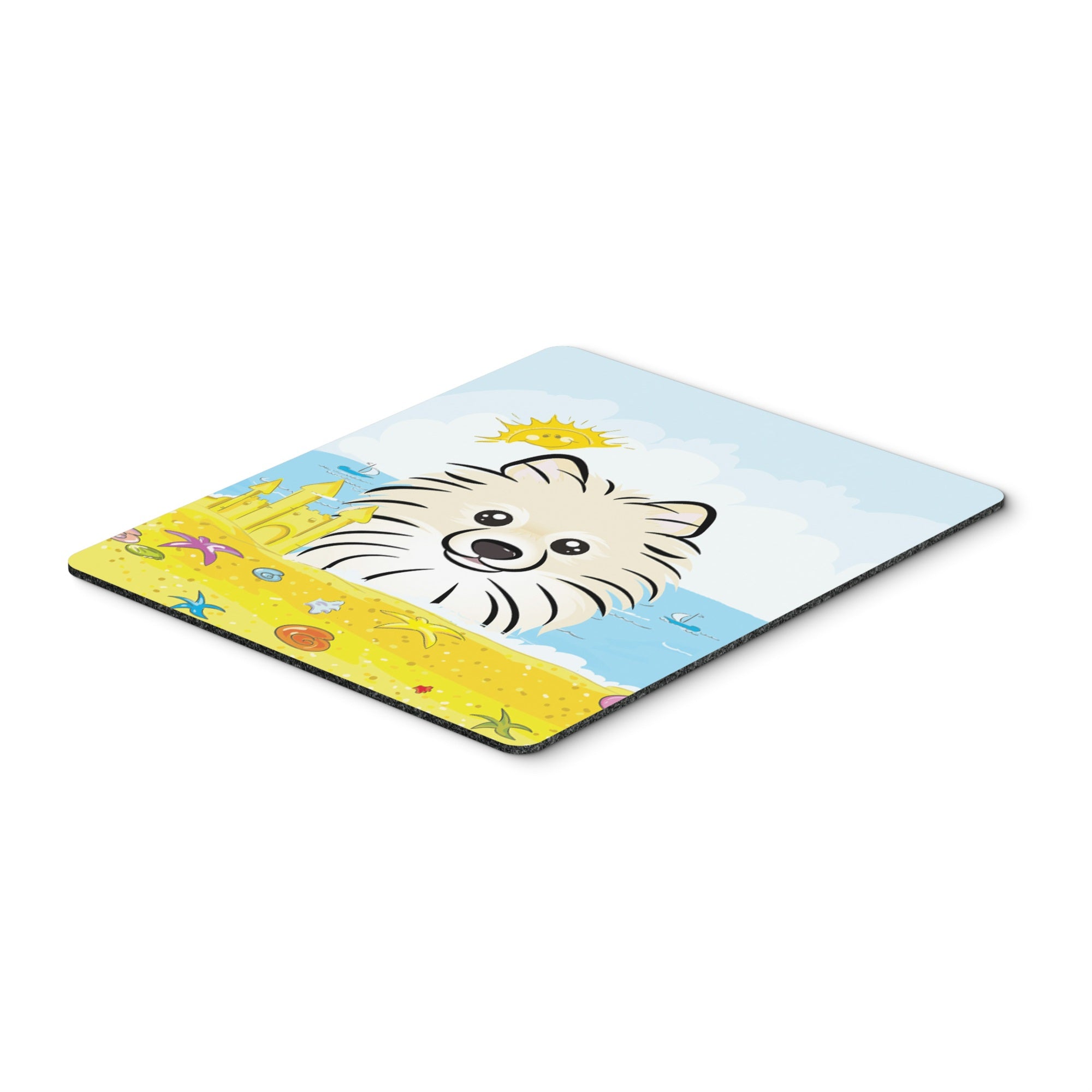 Caroline'S Treasures Pomeranian Summer Beach Mouse Pad, Hot Pad Or Trivet, Multicolor (Bb2075Mp)