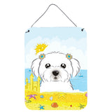 Caroline'S Treasures Maltese Summer Beach Wall Or Door Hanging Prints Bb2076Ds1216, 16Hx12W, Multicolor
