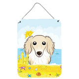 Caroline'S Treasures Longhair Creme Dachshund Summer Beach Wall Or Door Hanging Prints Bb2080Ds1216, 16Hx12W, Multicolor