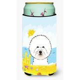 Caroline'S Treasures Bb2085Tbc Bichon Frise Summer Beach Tall Boy Hugger Koozie, Multicolor