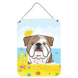 Caroline'S Treasures English Bulldog Summer Beach Wall Or Door Hanging Prints Bb2087Ds1216, 16Hx12W, Multicolor