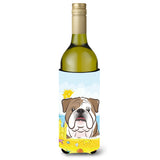Caroline'S Treasures Bb2087Literk English Bulldog Summer Beach Wine Bottle Hugger Koozie, 750Ml, Multicolor