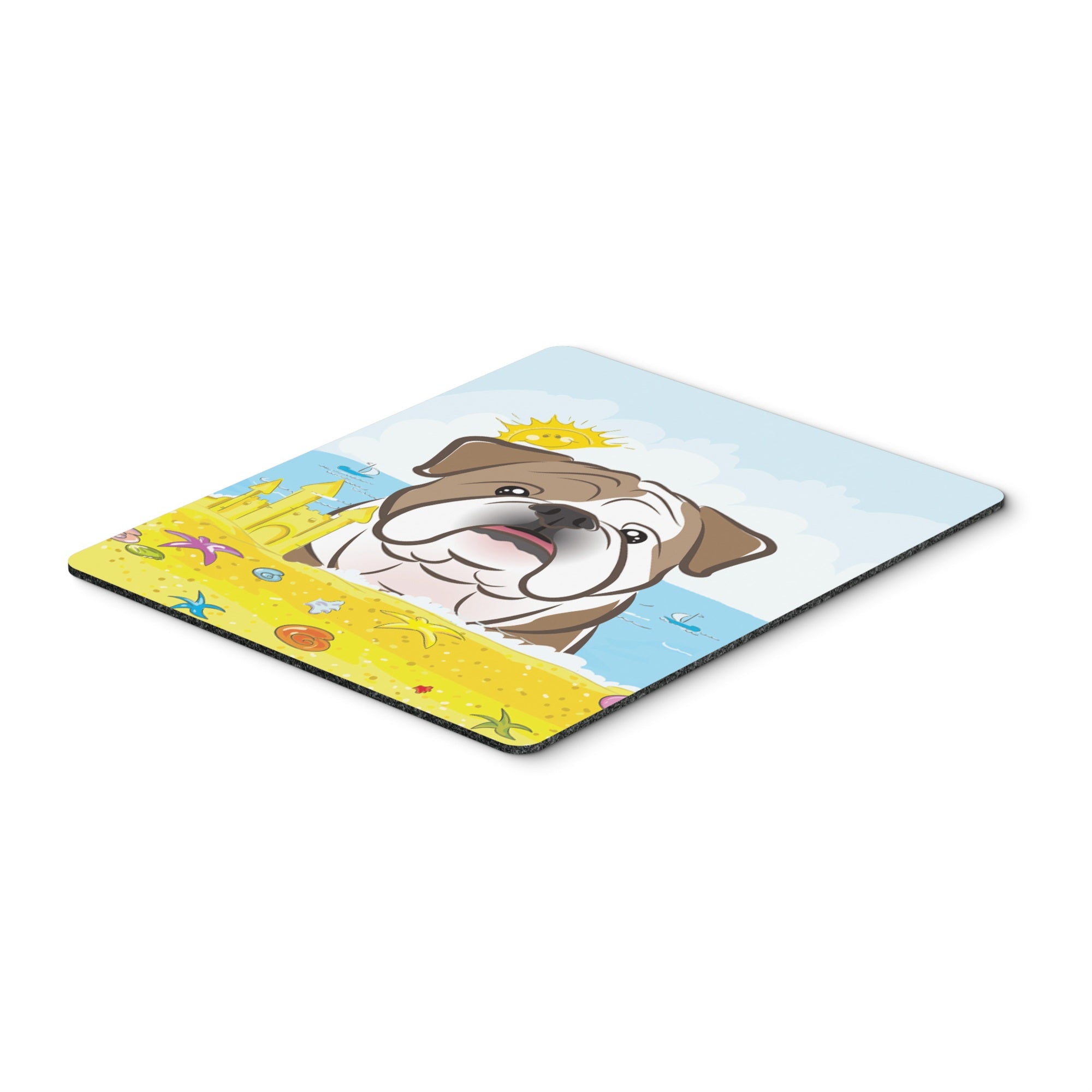 Caroline'S Treasures English Bulldog Summer Beach Mouse Pad, Hot Pad Or Trivet, Multicolor (Bb2087Mp)