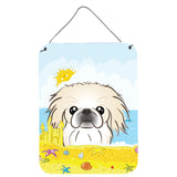 Caroline'S Treasures Pekingese Summer Beach Wall Or Door Hanging Prints Bb2089Ds1216, 16Hx12W, Multicolor