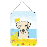 Caroline'S Treasures Yellow Labrador Summer Beach Wall Or Door Hanging Prints Bb2090Ds1216, 16H X 12W, Multicolor