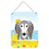 Caroline'S Treasures Saluki Summer Beach Wall Or Door Hanging Prints Bb2097Ds1216, 16Hx12W, Multicolor
