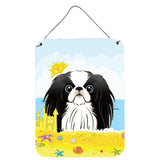 Caroline'S Treasures Japanese Chin Summer Beach Wall Or Door Hanging Prints Bb2098Ds1216, 16Hx12W, Multicolor