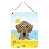 Caroline'S Treasures Wirehaired Dachshund Summer Beach Wall Or Door Hanging Prints Bb2101Ds1216, 16Hx12W, Multicolor